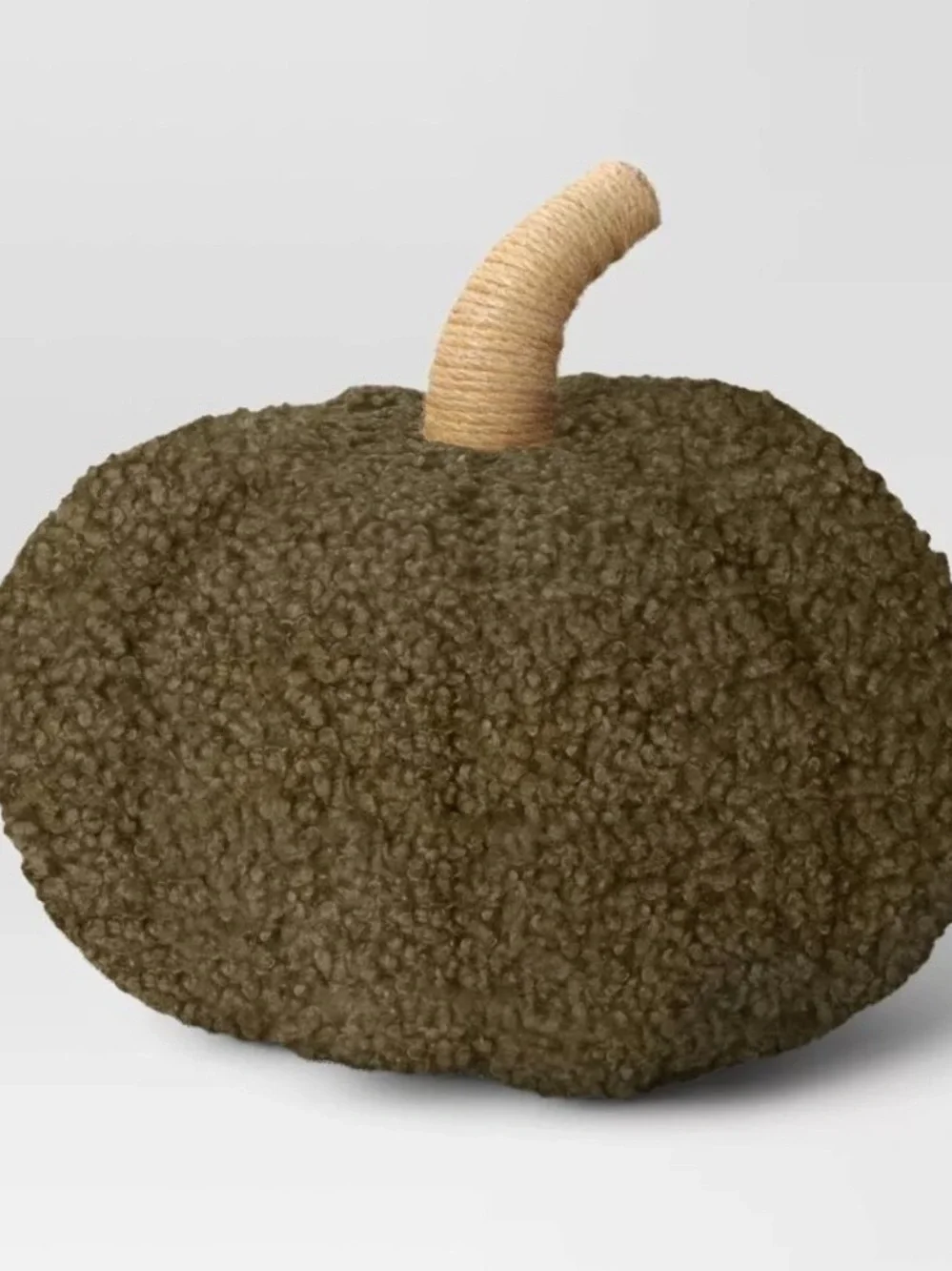 NEW Threshold Dark Green Teddy Boucle Pumpkin Throw Pillow